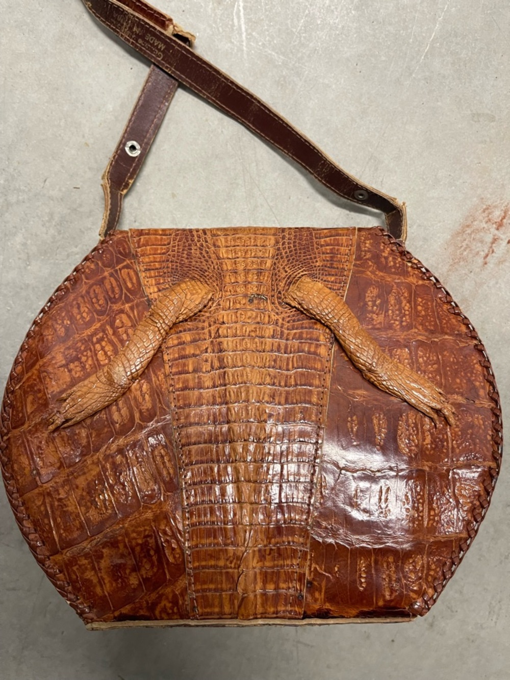 vintage Florida alligator skin handbag